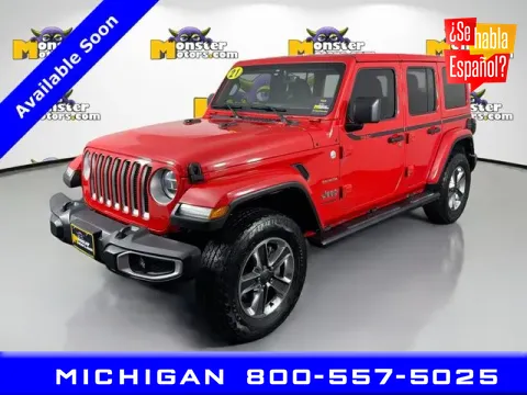 Red 2021 Jeep Wrangler Unlimited Sahara for sale in Michigan Center, MI