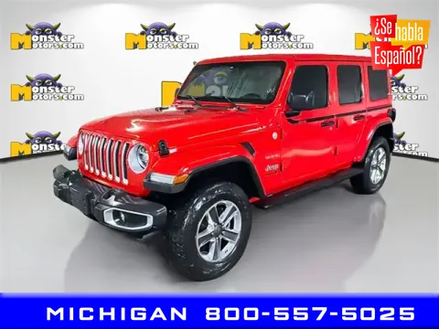 Red 2021 Jeep Wrangler Unlimited Sahara for sale in Michigan Center, MI