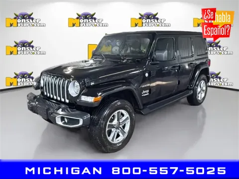 Black 2021 Jeep Wrangler Unlimited Sahara for sale in Michigan Center, MI