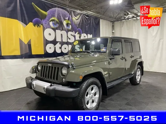 Green 2015 Jeep Wrangler Unlimited Sahara for sale in Michigan Center, MI