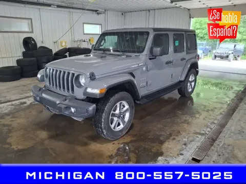 Gray 2021 Jeep Wrangler Unlimited Sahara for sale in Michigan Center, MI