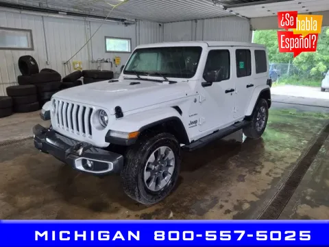 White 2022 Jeep Wrangler Unlimited Sahara for sale in Michigan Center, MI