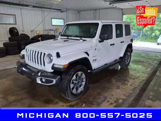 White 2022 Jeep Wrangler Unlimited Sahara for sale in Michigan Center, MI