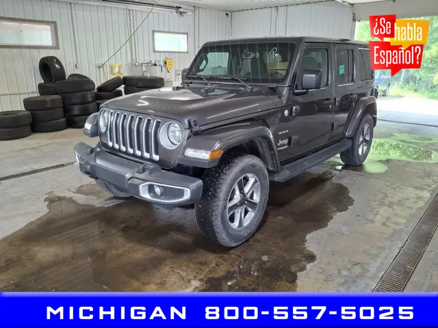 Gray 2021 Jeep Wrangler Unlimited Sahara for sale in Michigan Center, MI