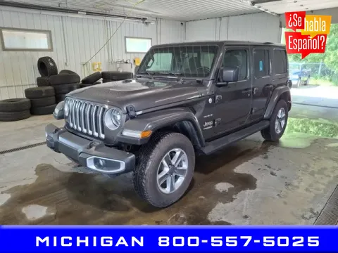 Gray 2021 Jeep Wrangler Unlimited Sahara for sale in Michigan Center, MI