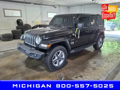 Black 2021 Jeep Wrangler Unlimited Sahara for sale in Michigan Center, MI