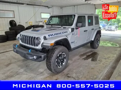 Silver 2024 Jeep Wrangler Rubicon X 4xe for sale in Michigan Center, MI