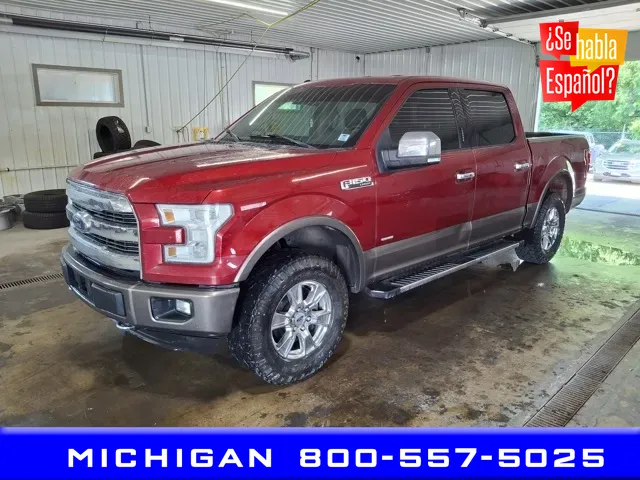 Red 2015 Ford F-150 Lariat for sale in Michigan Center, MI