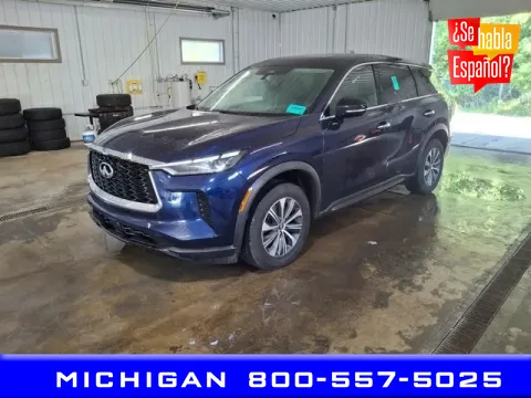 Blue 2023 INFINITI QX60 PURE for sale in Michigan Center, MI