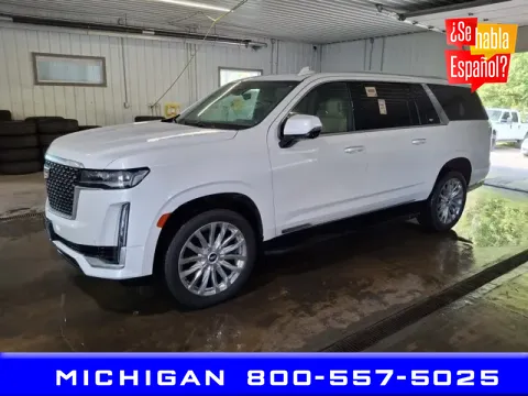 White 2021 Cadillac Escalade ESV Premium for sale in Michigan Center, MI