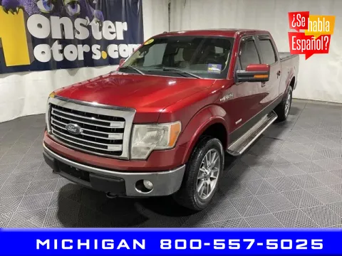 Red 2014 Ford F-150 Lariat for sale in Michigan Center, MI