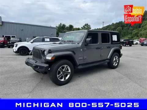 Gray 2021 Jeep Wrangler Unlimited Sahara for sale in Michigan Center, MI