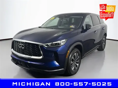 Blue 2023 INFINITI QX60 PURE for sale in Michigan Center, MI