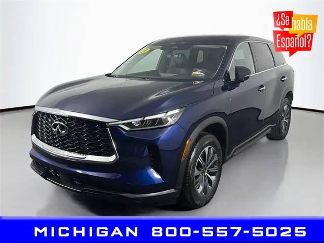 Blue 2023 INFINITI QX60 PURE for sale in Michigan Center, MI