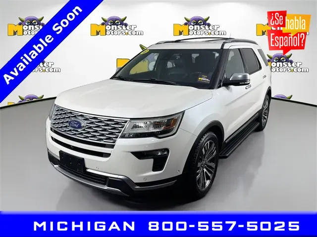 White 2018 Ford Explorer Platinum for sale in Michigan Center, MI