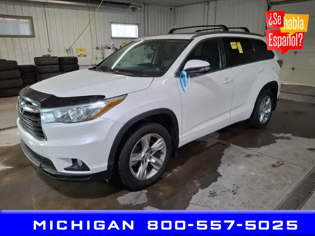 White 2015 Toyota Highlander Limited for sale in Michigan Center, MI