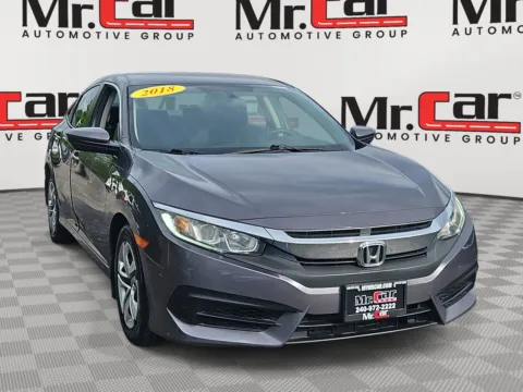 Gray 2018 HONDA CIVIC LX for sale in Gaithersburg, MD