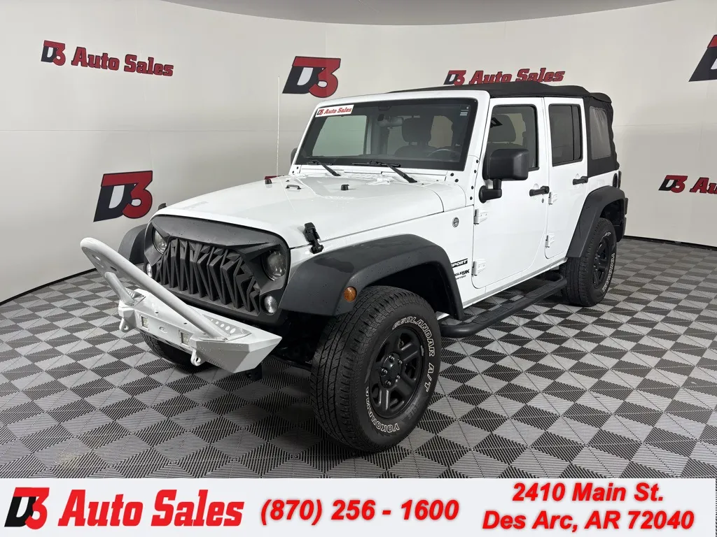 White 2018 Jeep Wrangler JK Unlimited Sport for sale in Des Arc, AR