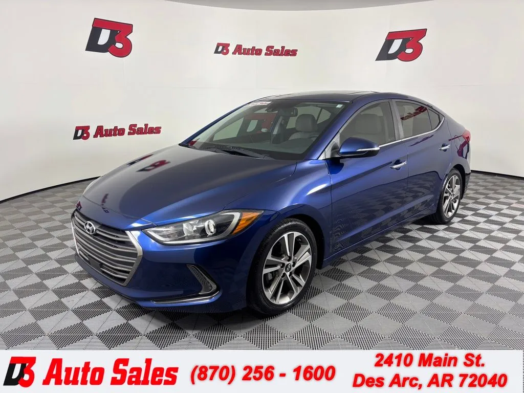 Blue 2017 Hyundai Elantra Limited for sale in Des Arc, AR