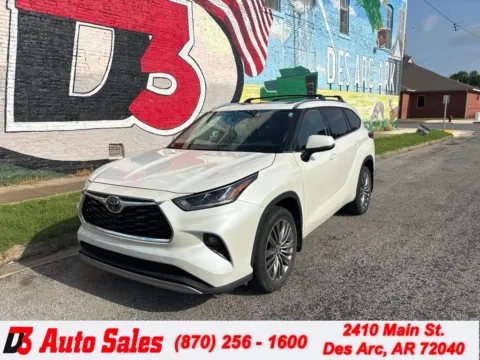 White 2021 Toyota Highlander Platinum for sale in Des Arc, AR