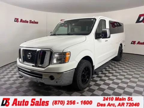 White 2019 Nissan NV Passenger SL for sale in Des Arc, AR