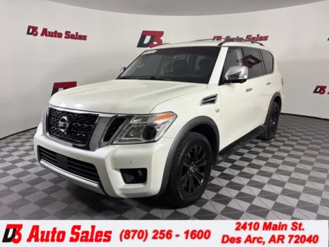 White 2018 Nissan Armada Platinum for sale in Des Arc, AR