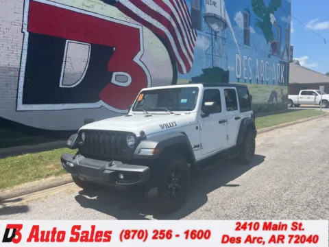 White 2020 Jeep Wrangler Unlimited Willys for sale in Des Arc, AR
