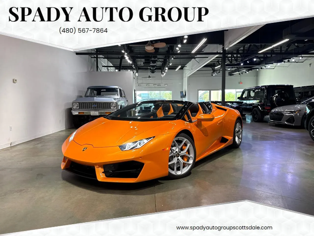 Orange 2017 Lamborghini Huracan LP 580-2 Spyder for sale in Scottsdale, AZ