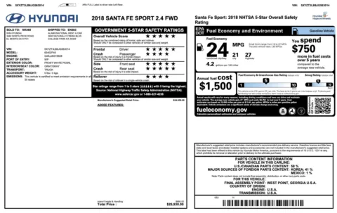 More photos of 2018 Hyundai Santa Fe Sport 2.4L at Twins Chrysler Dodge Jeep Ram, MI