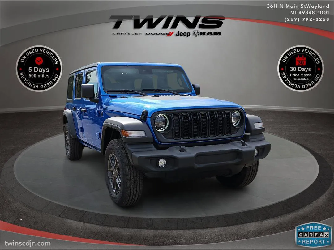 Blue 2024 Jeep Wrangler Sport S for sale in Wayland, MI