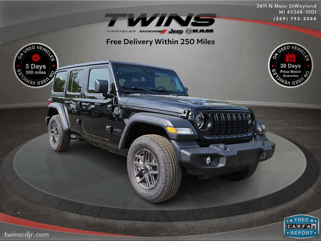Black 2024 Jeep Wrangler Sport S for sale in Wayland, MI
