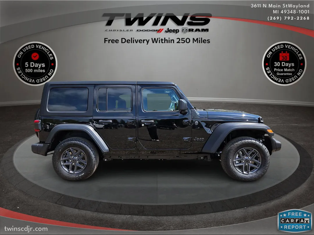 Black 2024 Jeep Wrangler Sport S for sale in Wayland, MI
