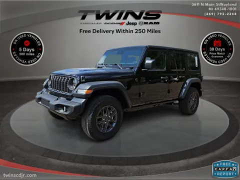 Black 2024 Jeep Wrangler Sport S for sale in Wayland, MI