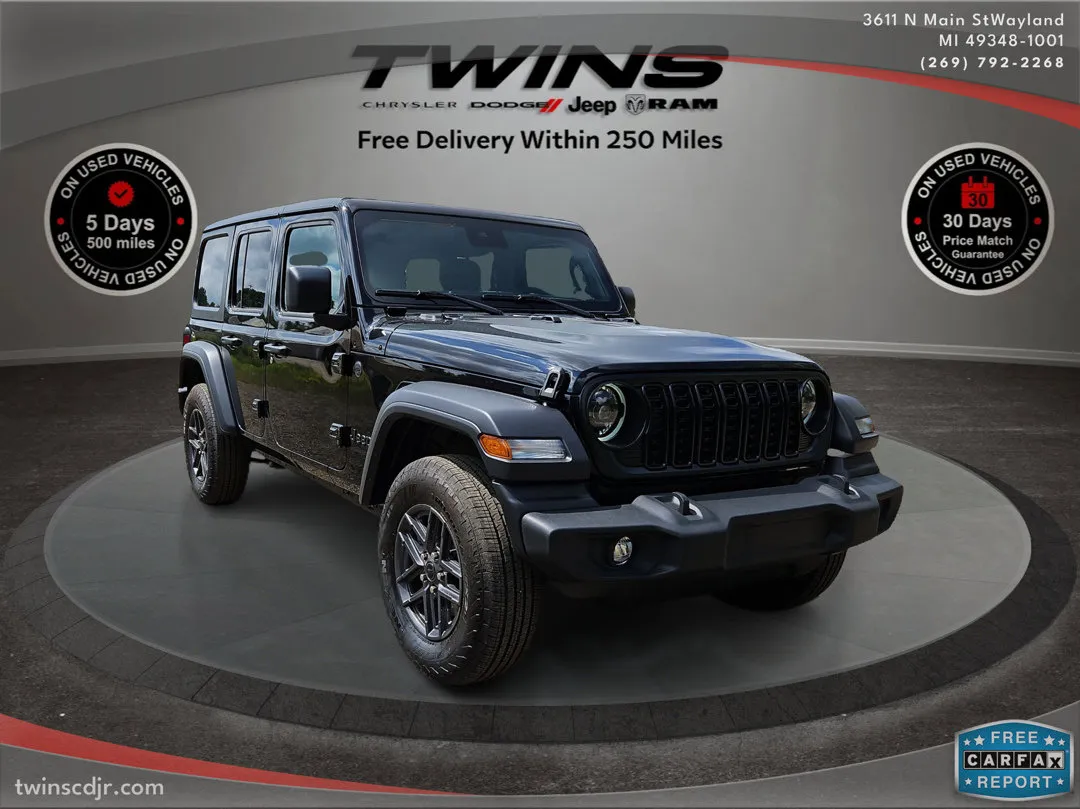 Black 2024 Jeep Wrangler Sport S for sale in Wayland, MI
