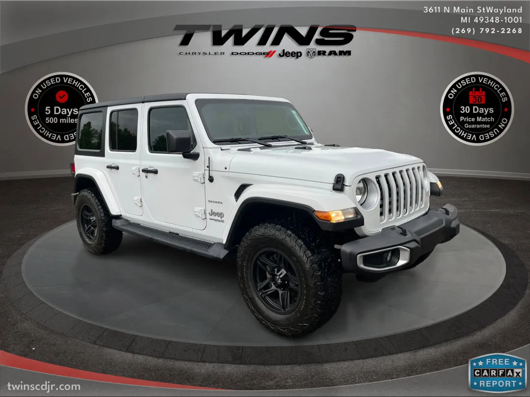 White 2020 Jeep Wrangler Unlimited Sahara for sale in Wayland, MI