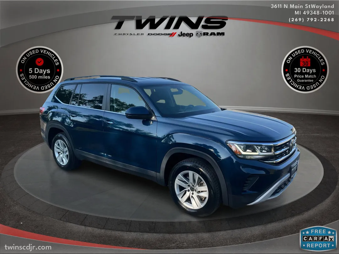Blue 2021 Volkswagen Atlas 2.0T S for sale in Wayland, MI
