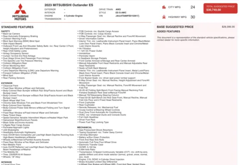 More photos of 2023 Mitsubishi Outlander ES at Twins Chrysler Dodge Jeep Ram, MI