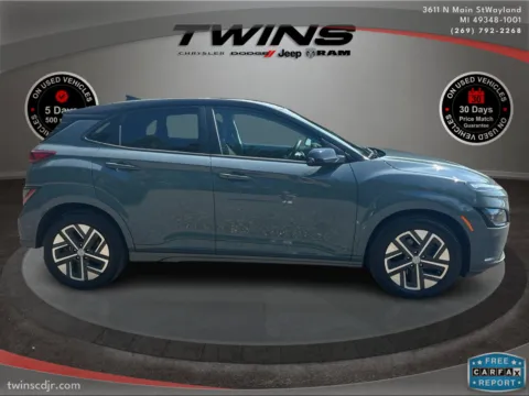 Photos of 2023 Hyundai Kona Electric SE for sale in Wayland, MI at Twins Chrysler Dodge Jeep Ram
