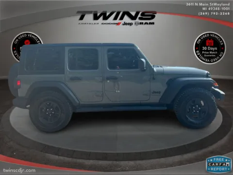 Photos of 2023 Jeep Wrangler Sport for sale in Wayland, MI at Twins Chrysler Dodge Jeep Ram