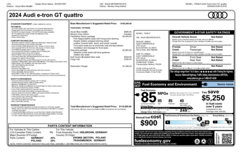 More photos of 2024 Audi e-tron GT Premium Plus at Twins Chrysler Dodge Jeep Ram, MI