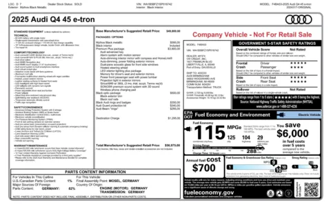 More photos of 2025 Audi Q4 e-tron Premium Plus at Twins Chrysler Dodge Jeep Ram, MI