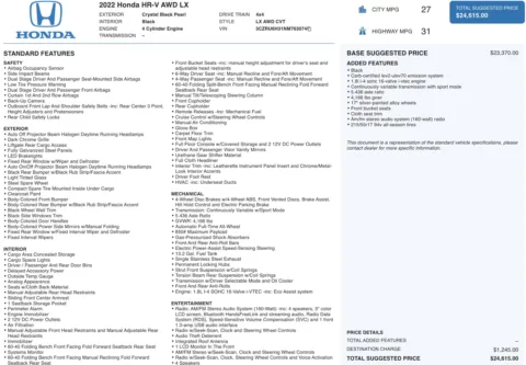 More photos of 2022 Honda HR-V LX at Twins Chrysler Dodge Jeep Ram, MI