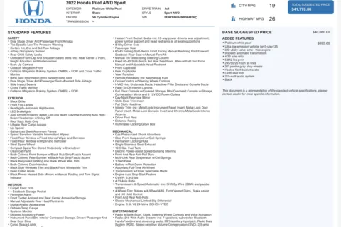 More photos of 2022 Honda Pilot Sport at Twins Chrysler Dodge Jeep Ram, MI