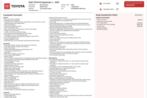 More photos of 2020 Toyota Highlander L at Twins Chrysler Dodge Jeep Ram, MI