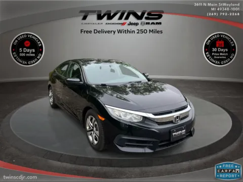Black 2016 Honda Civic Sedan LX for sale in Wayland, MI