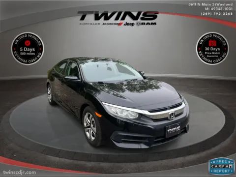 Black 2016 Honda Civic Sedan LX for sale in Wayland, MI