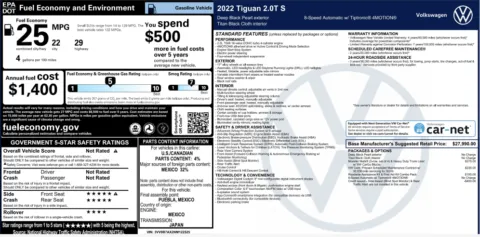 More photos of 2022 Volkswagen Tiguan S at Twins Chrysler Dodge Jeep Ram, MI