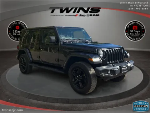 Black 2021 Jeep Wrangler Unlimited Sahara Altitude for sale in Wayland, MI