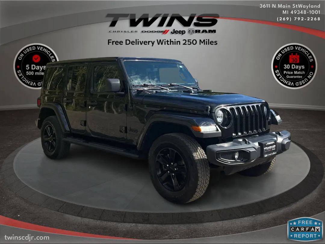 Black 2021 Jeep Wrangler Unlimited Sahara Altitude for sale in Wayland, MI