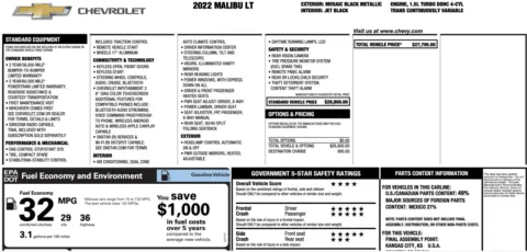 More photos of 2022 Chevrolet Malibu LT at Twins Chrysler Dodge Jeep Ram, MI